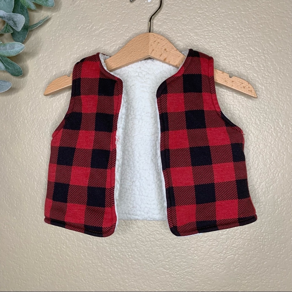 Mud Pie ~ Buffalo Check Reversible Sherpa Vest